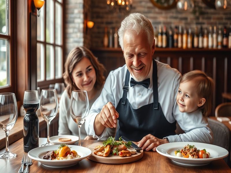 Client savourant un plat dans une atmosphère feutrée et luxueuse.
